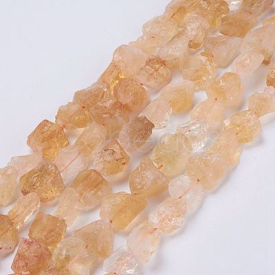 Raw Rough Natural Citrine Bead Strands G-F403-09-1