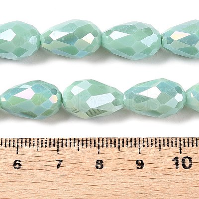 Opaque Solid Color Electroplate Glass Beads Strands EGLA-N013-P10mm-B14-1