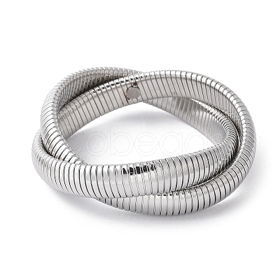304 Stainless Steel Stretch Bracelets BJEW-A031-01H-P-1