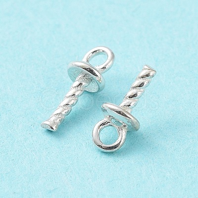 925 Sterling Silver Cup Pearl Peg Bails Pin Pendants STER-F053-01S-1