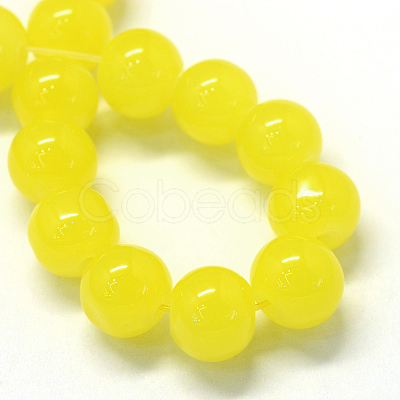 Baking Paint Imitation Jade Glass Round Bead Strands LS-DGLA-Q021-10mm-24-1