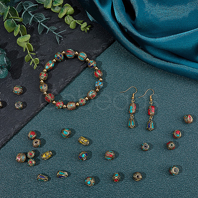 50Pcs Handmade Tibetan Style Beads TIBEB-SP0001-21-1