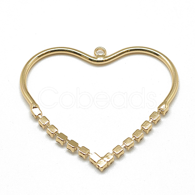 Brass Cubic Zirconia Pendants KK-T032-024G-1