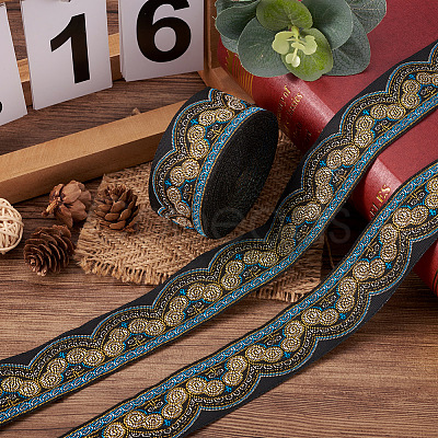 Ethnic Style Embroidery Polyester Ribbons SK-TAC0001-02-1