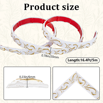 1 Roll PVC Self-Adhesive Flexible Molding Trim FIND-CP0002-10B-1