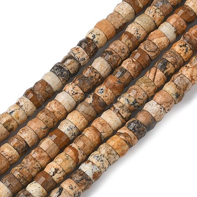 Natural Picture Jasper Heishi Beads Strands G-A299-A05-01-1