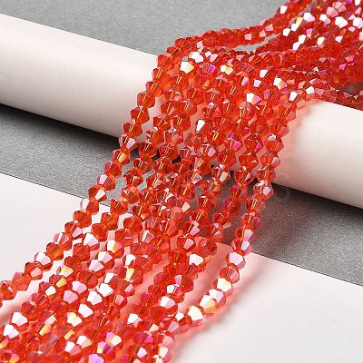 Transparent Electroplate Glass Beads Strands LS-EGLA-A039-T4mm-B14-1