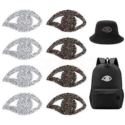 AHADERMAKER 16Pcs 2 Colors Eye Hotfix Rhinestone DIY-GA0006-44-1