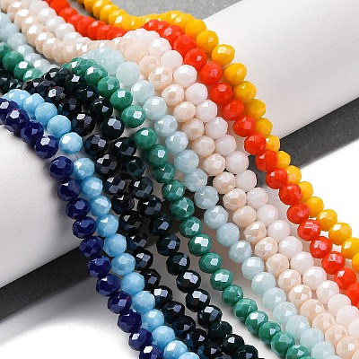 Electroplate Glass Beads Strands EGLA-X0007-01F-4mm-1