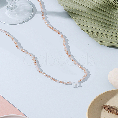 1Pc Glass Rondelle Beaded Necklaces NJEW-LP0007-23H-1