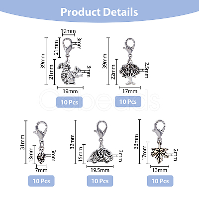 SUPERFINDINGS 10 Sets Autumn Alloy Pendants Decorations Set HJEW-FH0001-48-1