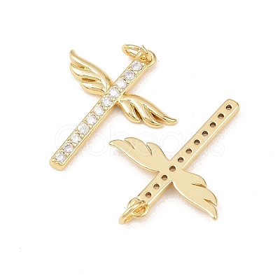 Brass Micro Pave Cubic Zirconia Pendants KK-G544-22G-1