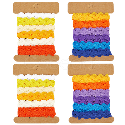 4 Cards 2 Styles  Polyester Wavy Fringe Trim Ribbon DIY-GF0009-48B-1