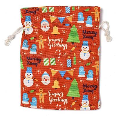 Christmas Theme Cloth Printed Storage Bags ABAG-F010-02C-03-1