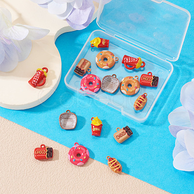 16Pcs 8 Styles Baking Paint Alloy Pendants FIND-TA0009-64-1