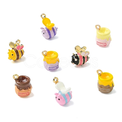 8Pcs 8 Styles Alloy Enamel Pendants ENAM-CJ0007-36-1