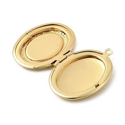 Brass Locket Pendants KK-P342-01B-G-1