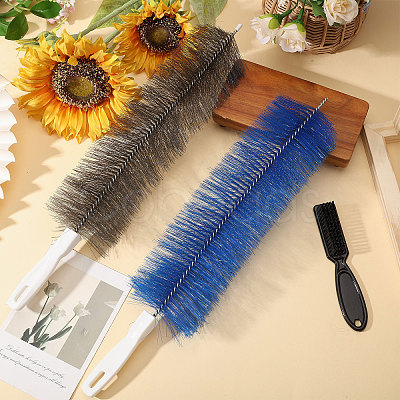 2Pcs 2 Colors Plastic & Nylon Brushes TOOL-CA0001-35-1