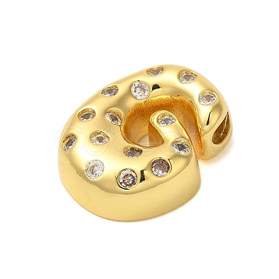 Rack Plating Brass Micro Pave Clear Cubic Zirconia Perdants KK-C067-11G-G-1