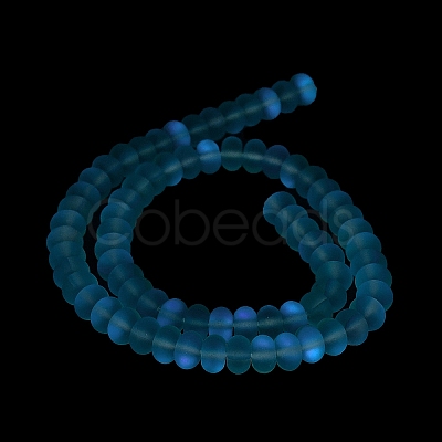 Frosted Transparent Glass Beads Strands FGLA-M002-01B-1
