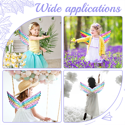 HOBBIESAY 2Pcs 2 Colors Children's Costume Angel Wings DIY-HY0001-17B-1