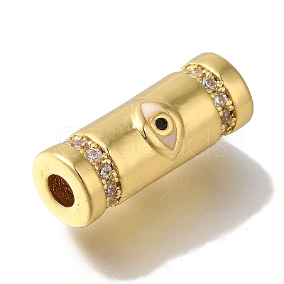 Rack Plating Brass Micro Pave Cubic Zirconia Beads KK-U019-10G-1