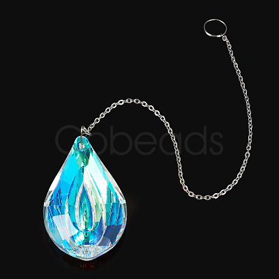1Pc Transparent Glass Hanging Suncatchers AJEW-TADJ0001-02D-1