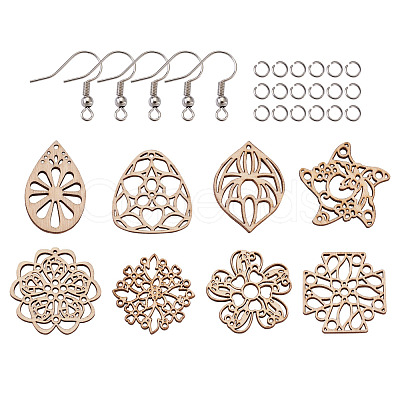 DIY Filigree Joiners Dangle Earring Making Kits DIY-TA0003-12P-1