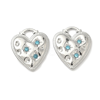 304 Stainless Steel Rhinestone Pendants STAS-L308-11P-1