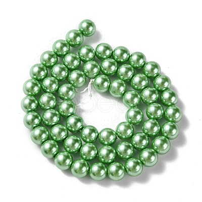 Eco-Friendly  Dyed Glass Pearl Round Bead Strands HY-A002-8mm-RB008-1