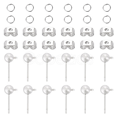 20Pcs Brass Ball Post Stud Earring Findings FIND-TA0011-06P-1