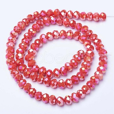 Electroplate Glass Beads Strands EGLA-A034-P4mm-B06-1