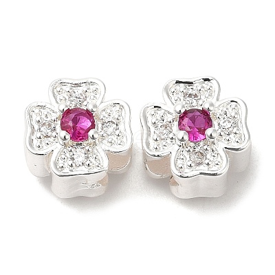 Rack Plating Brass Cubic Zirconia Beads KK-R147-09S-1