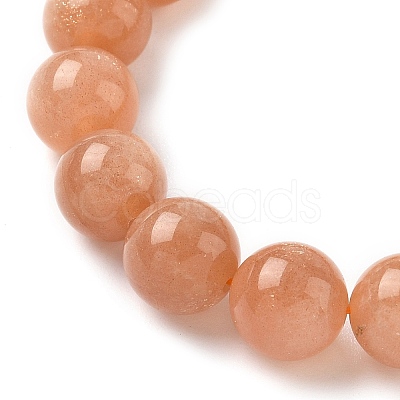 Natural Sunstone Beaded Stretch Bracelets for Men Women BJEW-I322-01A-1
