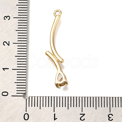 Brass Micro Pave Cubic Zirconia Pendants KK-M301-17G-1