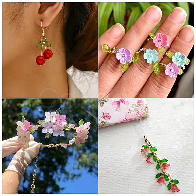 600Pcs 6 Colors Transparent Acrylic Charms TACR-TADJ0001-03-1