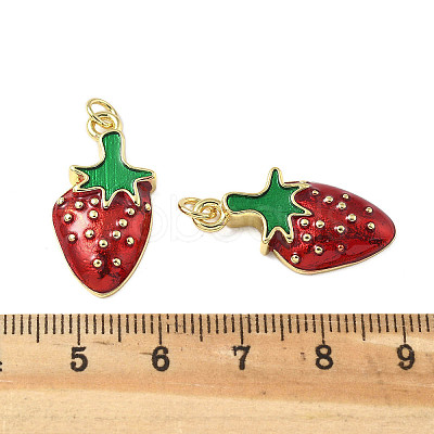 Brass Enamel Pendants KK-R229-07G-01-1