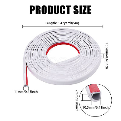 Self Adhesive Semicircular Hard PVC Cable Cover AJEW-WH0886-24C-1