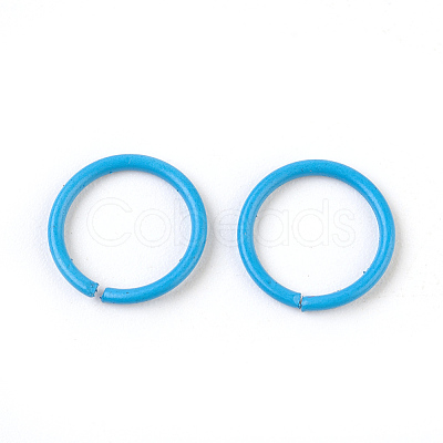 Spray Painted Iron Open Jump Rings IFIN-F149-B10-1