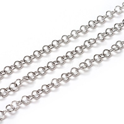 Tarnish Resistant 304 Stainless Steel Rolo Chains CHS-G004-02G-P-1