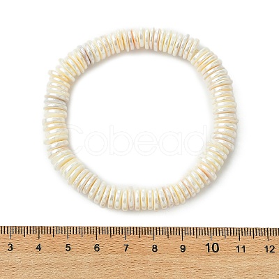 Electroplated Shell Pearl Heishi Beads Stretch Bracelets BJEW-JB14159-1