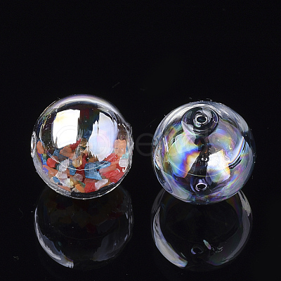 Handmade Blown Glass Globe Beads DH017J-1-14mm-AB-1