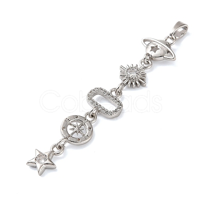 Brass Micro Pave Clear Cubic Zirconia Pendants LS-KK-D101-01D-P-1