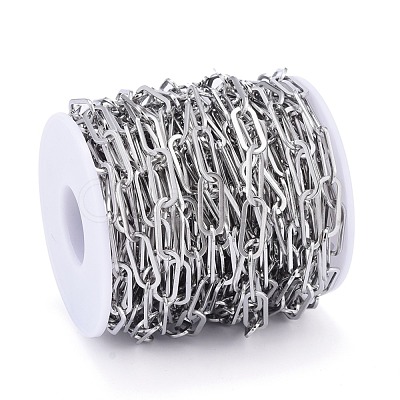 Tarnish Resistant 304 Stainless Steel Paperclip Chains CHS-F011-01A--P-1