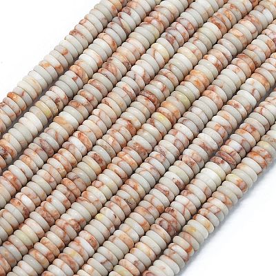 Frosted Natural Netstone Beads Strands G-K389-C08-01-1