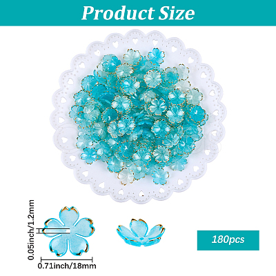 180Pcs Acrylic Bead Caps OACR-PA0001-37D-1
