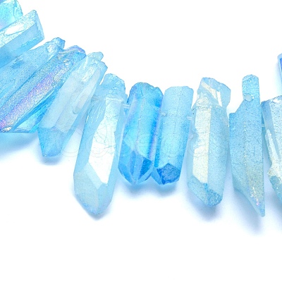 Electroplated Natural Quartz Crystal Beads Strands G-P368-05A-1