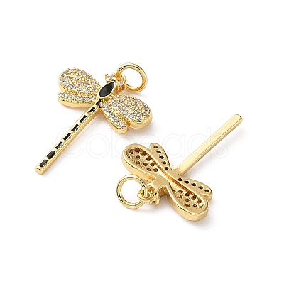 Brass Micro Pave Clear Cubic Zirconia Pendants CU-CBA03AF-08G-01-1