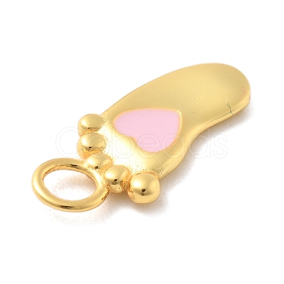 925 Sterling Silver Pink Enamel Pendants STER-Z012-01G-01-1
