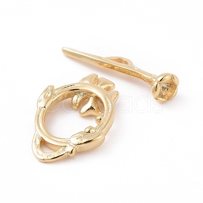 Eco-friendly Brass Toggle Clasps KK-D082-20G-1
